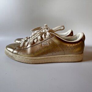 Puma Metallic Gold Sneakers US 8 EU 38.5 UK 5.5 Tennis Shoes Classic Streetwear